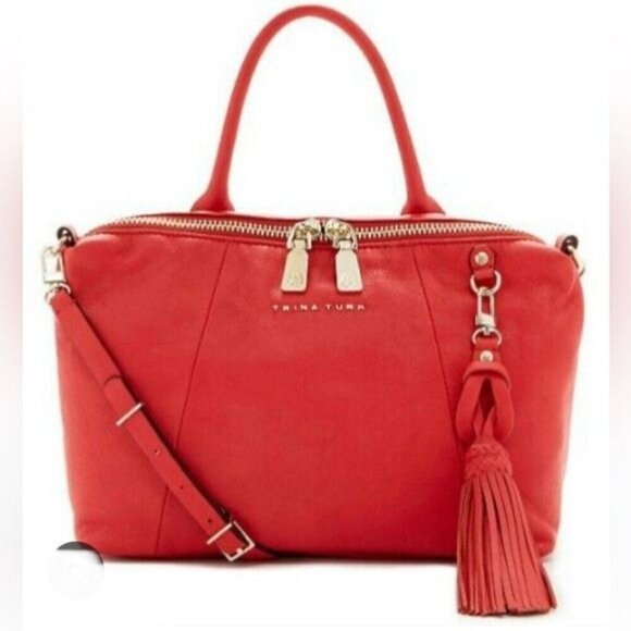 Trina Turk Red Saratoga Small Convertible Satchel - Picture 1 of 14